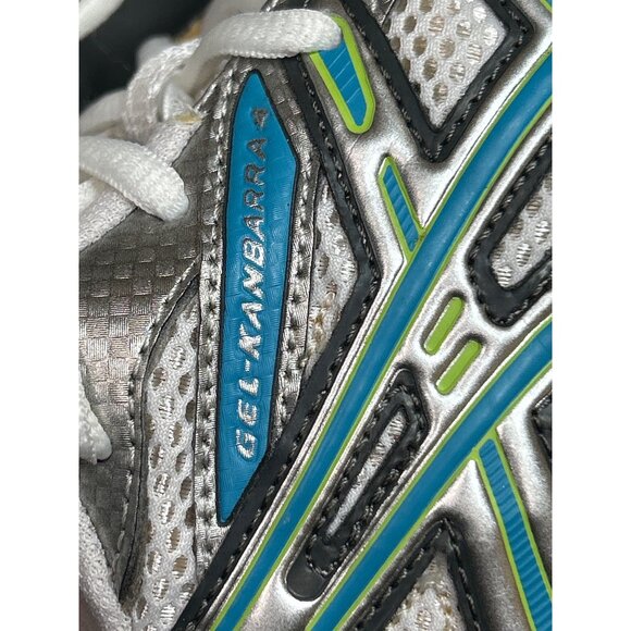 Asics Gel-Kanbarra 4 Womens Running Shoes Size 11 White Mesh W/ Teal & Lime - Picture 3 of 11